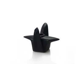 Cachepot Pássaro Origami Médio Preto - Devitro