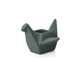 Cachepot Pássaro Origami Grande Azul 