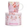 Kit Caneca de Porcelana c/ Lata Rosa Alumínio 340 ml - Accessorize